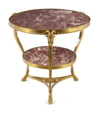 A French Neoclassical Style Gilt Bronze and Marble Guéridon