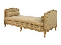A French Provincial Green and Cream-Painted Beech Daybed