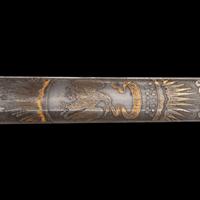 Cased Damascus Bladed Import 1850 Staff & Field Officers Sword Presented to Capt. (Major) William Wood - 9th NY Heavy Artillery with Belt and Sash