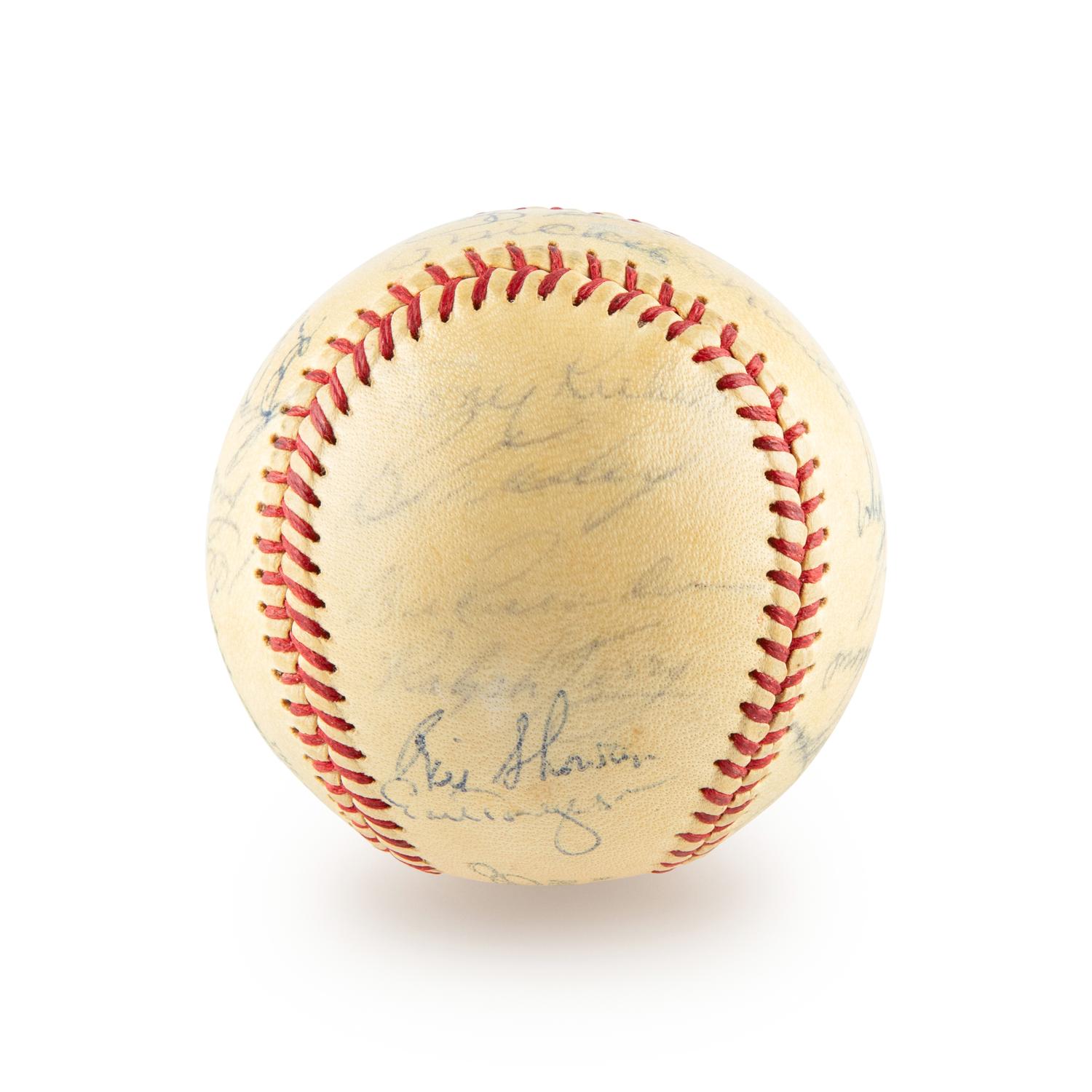 A 1961 New York Yankees Team Signed Autograph Baseball Including Roger Maris (Beckett Authentication Services) - 25 Signatures