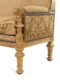 A Pair of Régence Style Carved Giltwood Sofas