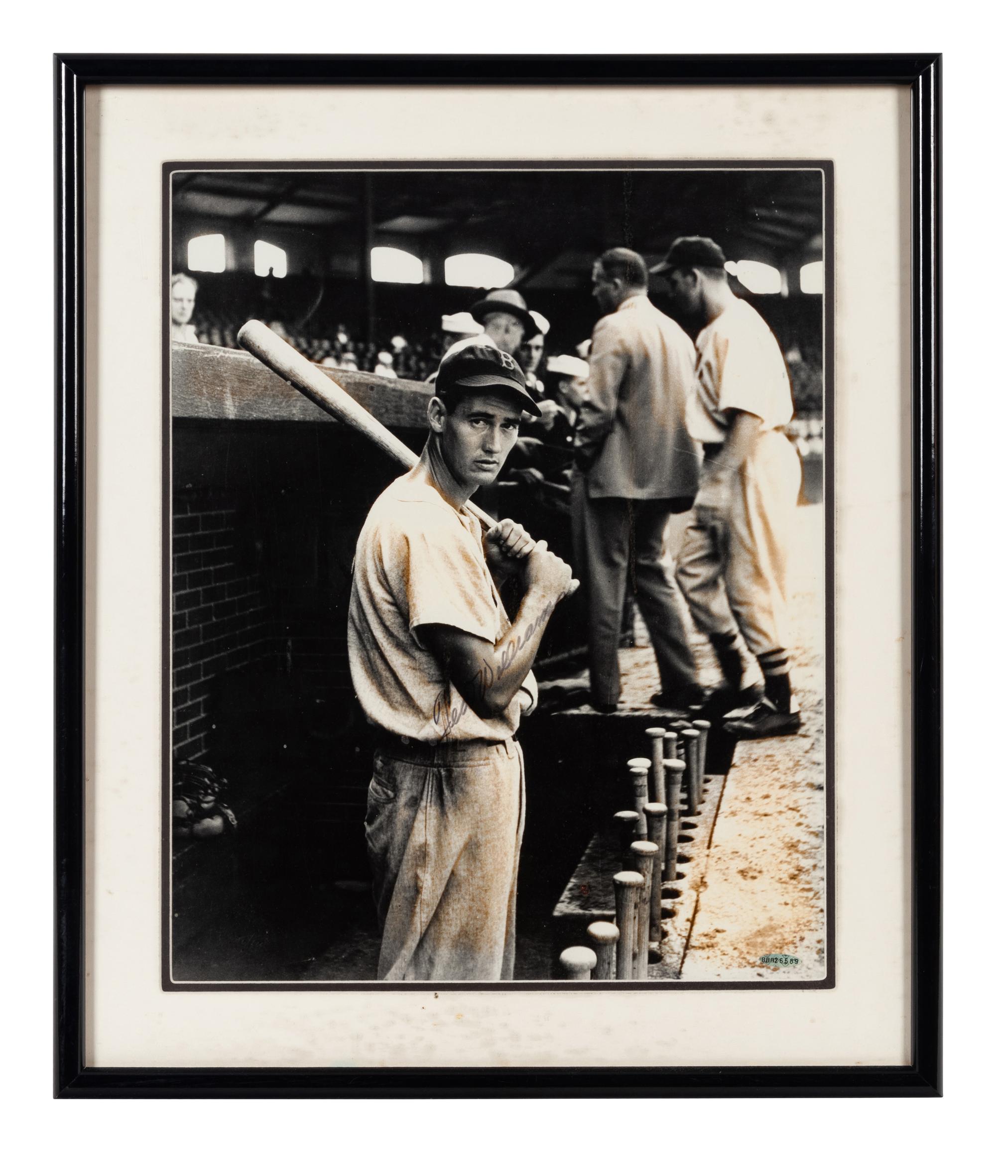 A Ted Williams Signed Autograph Photo Formerly Displayed at Mike Ditka’s Restaurant