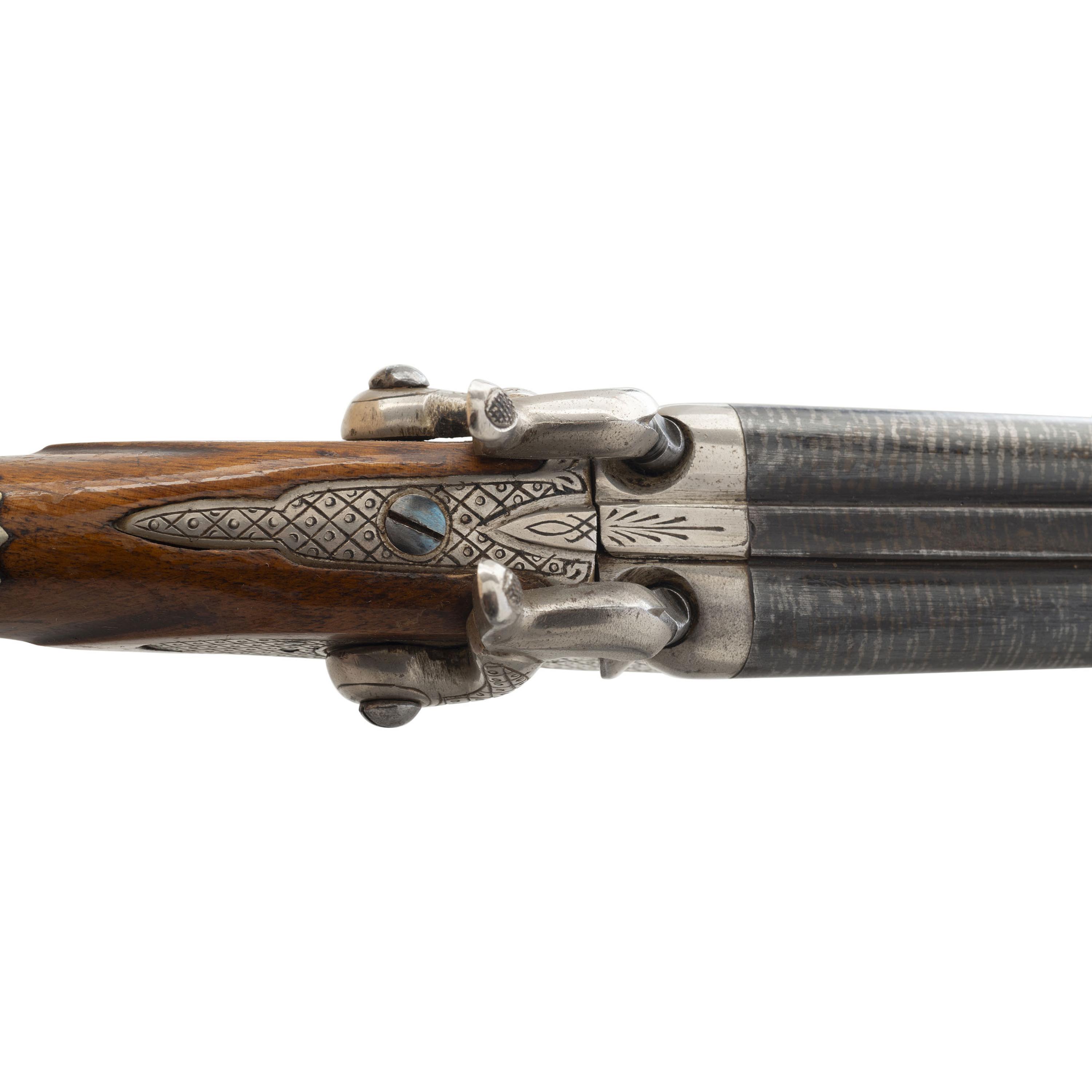 19th Century Belgian Percussion Double Barrel Pistol