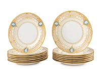 A Set of Fourteen Minton Pâte-sur-Pâte Porcelain Plates