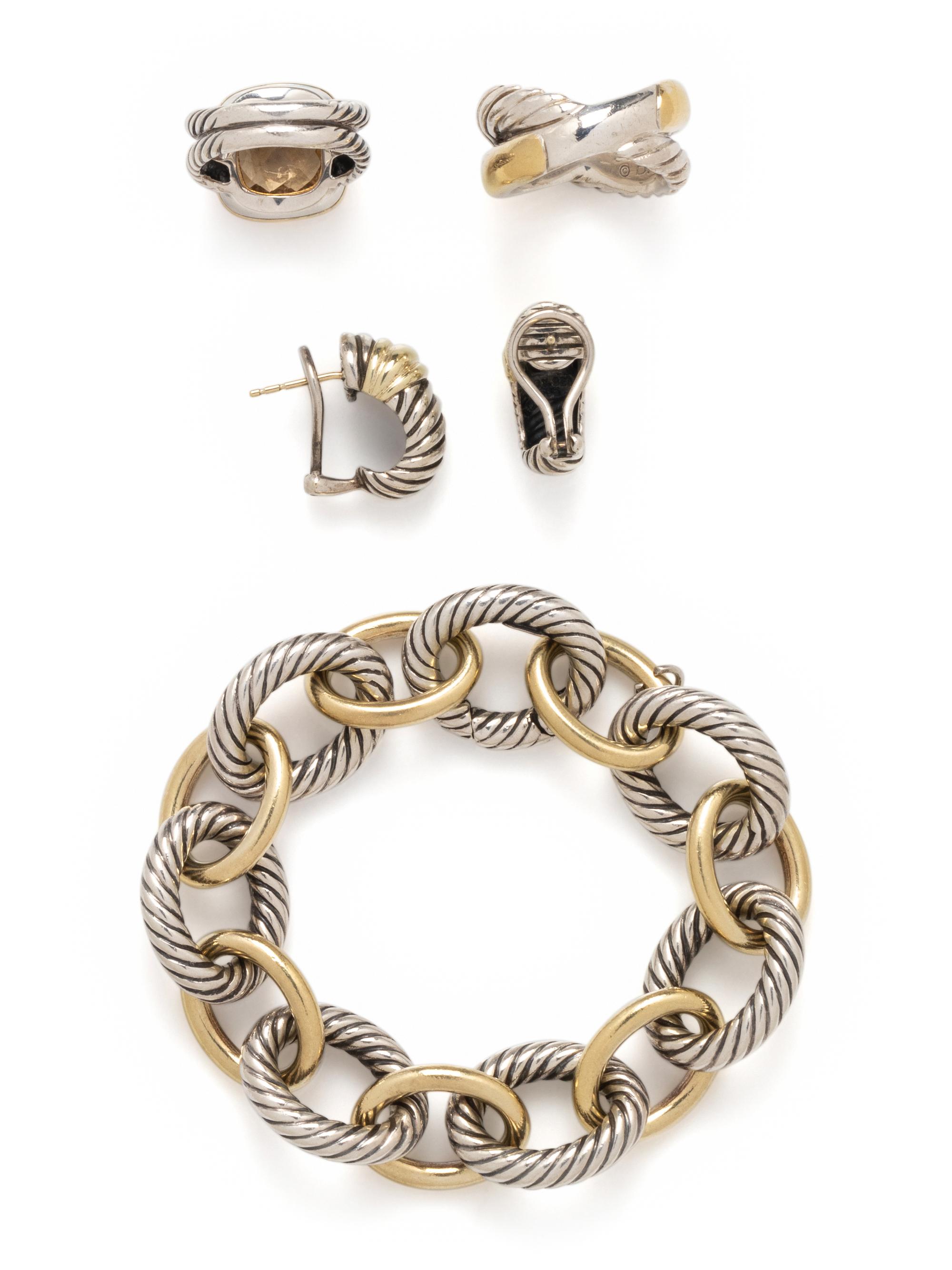DAVID YURMAN, STERLING SILVER AND YELLOW GOLD JEWELRY