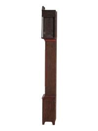 A Federal Red and Grain Painted Pine Wooden Works Tall Case Clock
