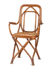 A Beech Bentwood Armchair, Likely Designed by August Thonet