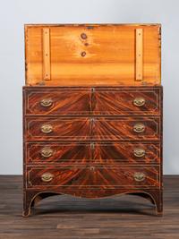 A Federal Grain Painted Pine Two-Drawer Blanket Chest