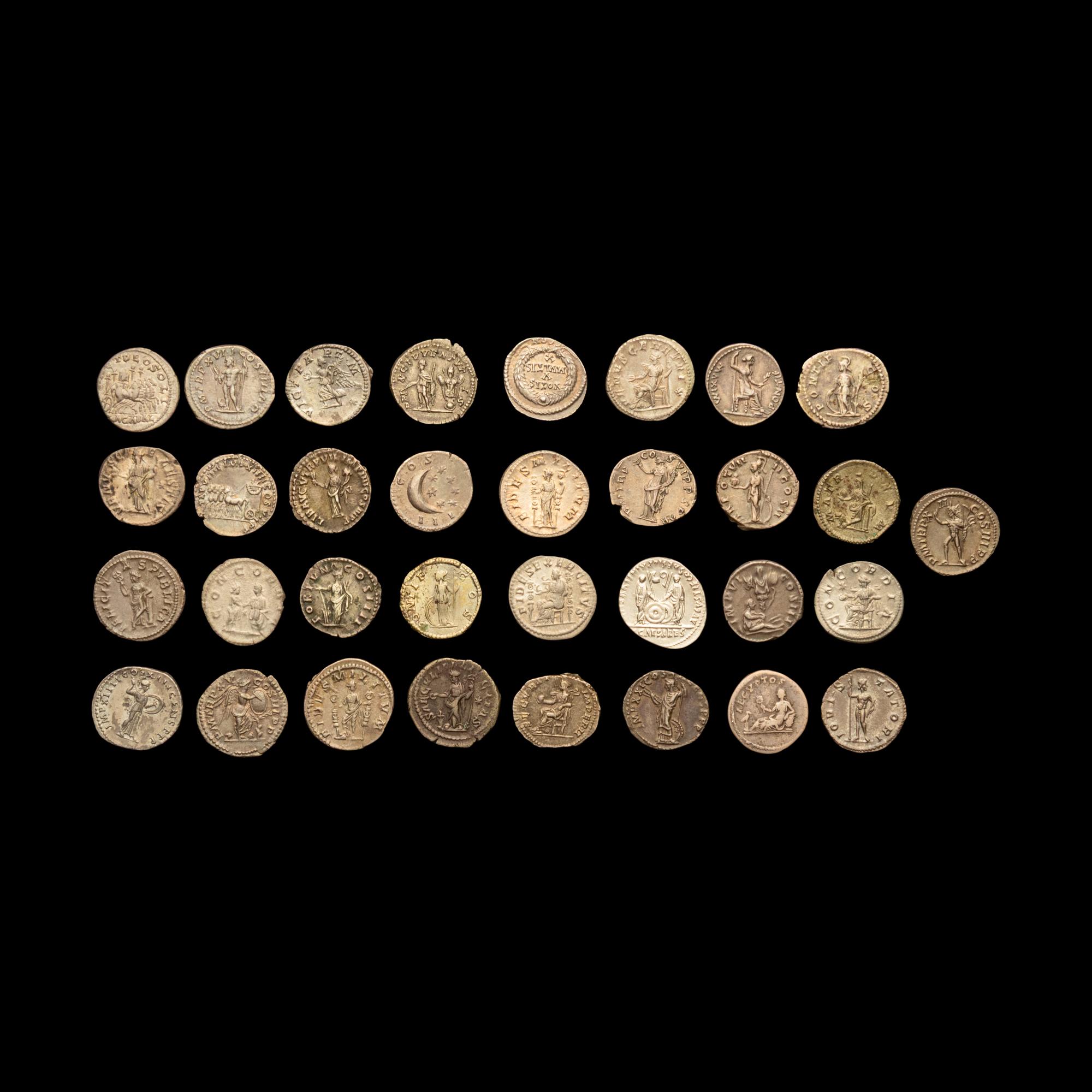 [ANCIENTS] A Large Collection of Thirty-Three Roman Empire Ar Denarii