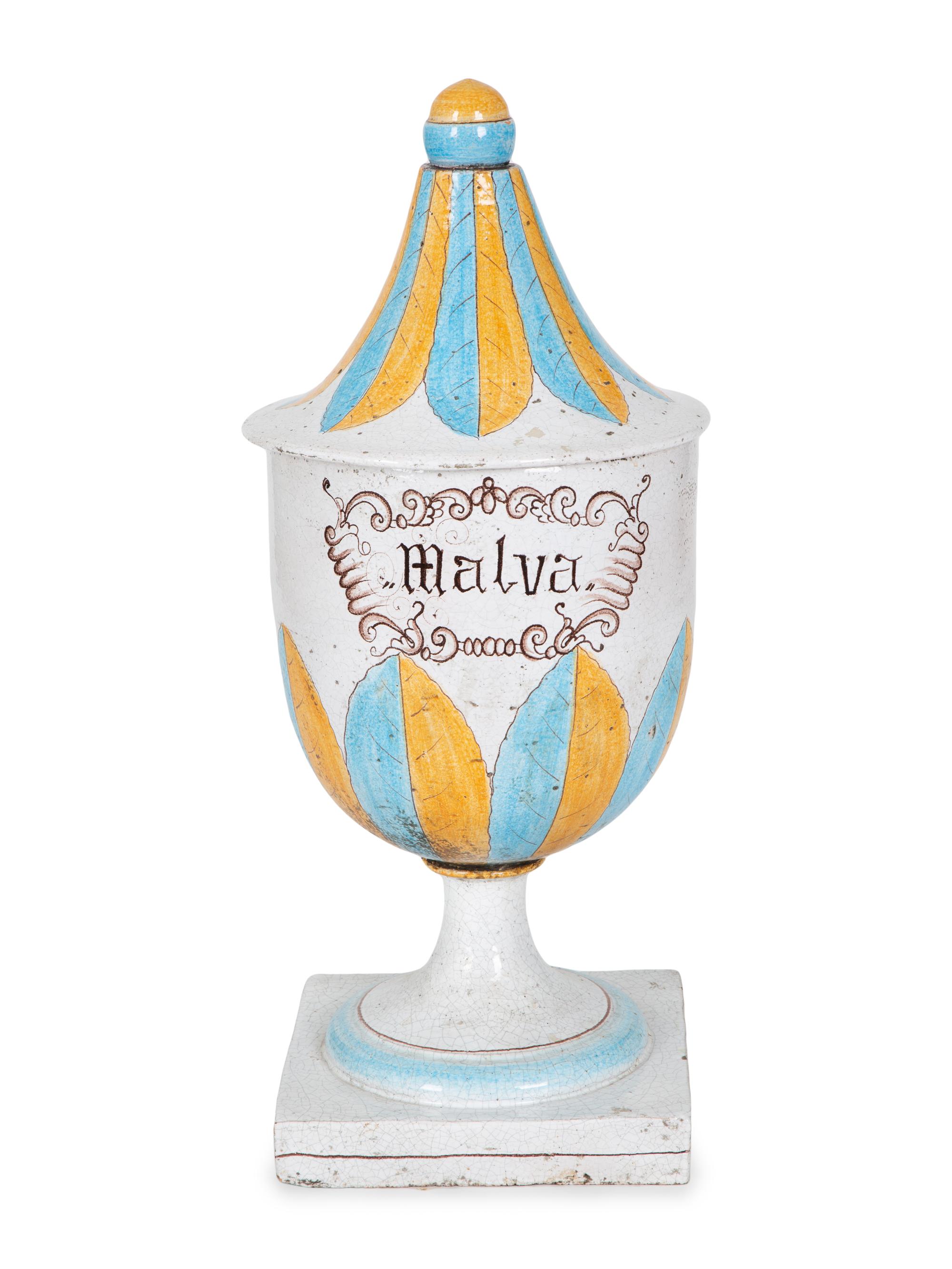 An Italian Faience Large Urn