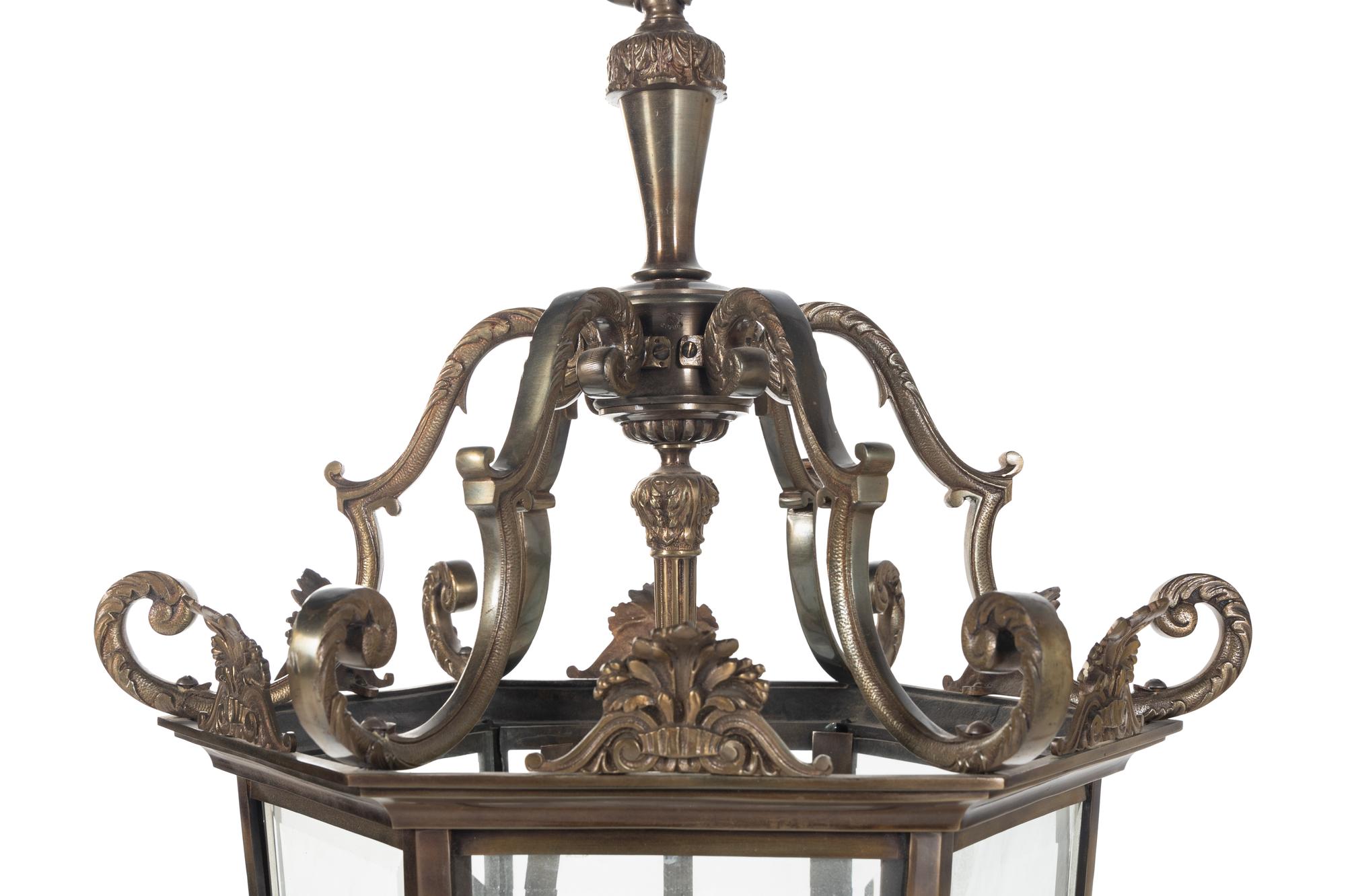A Brass Hall Lantern