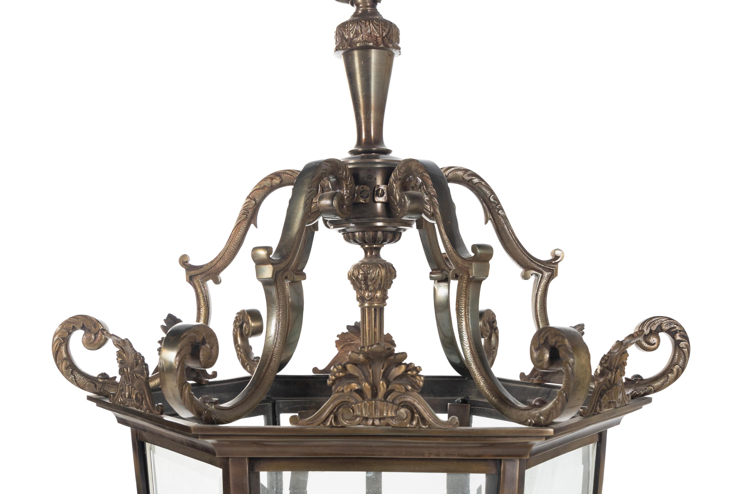 A Brass Hall Lantern