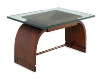 An Art Deco Style Mahogany and Glass Low Table