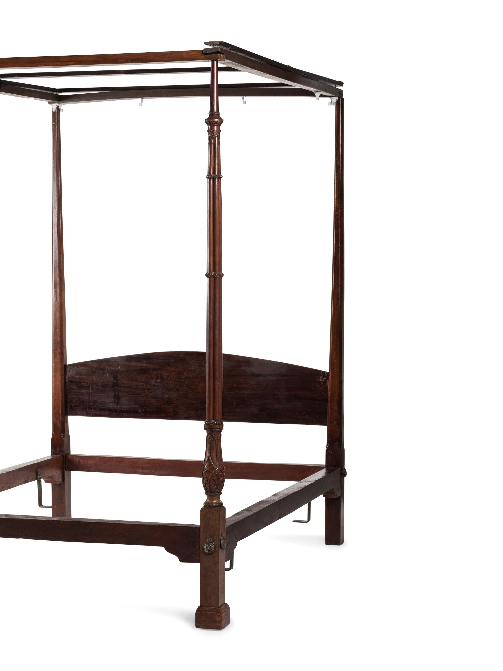 A Chippendale Carved Mahogany Four-Post Tester Bedstead