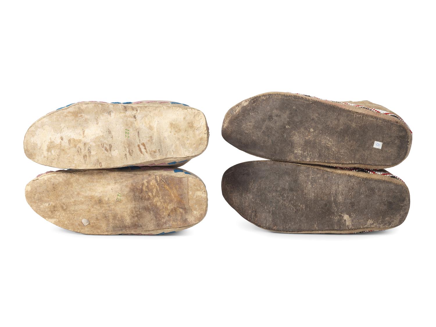 Northern Plains Beaded Hide Moccasins
