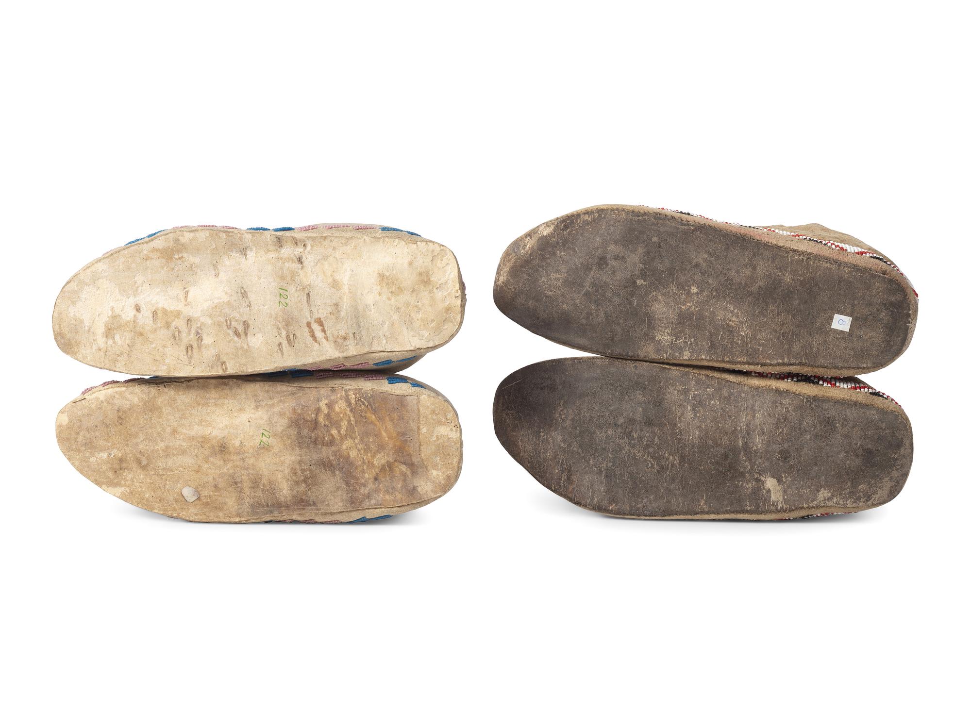 Northern Plains Beaded Hide Moccasins
