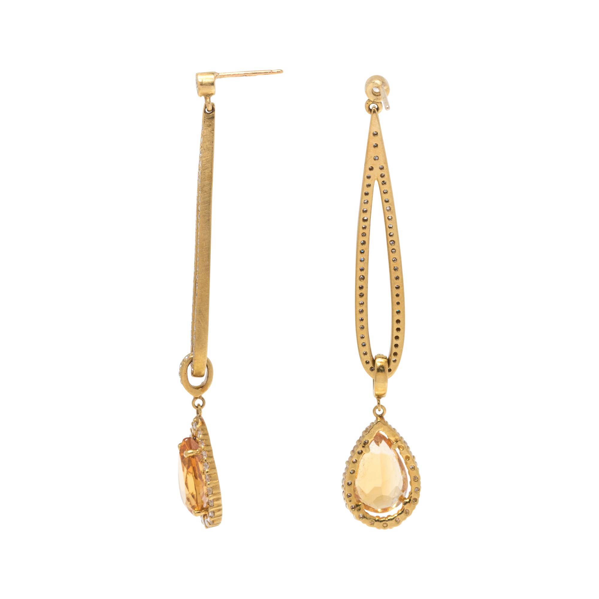 CITRINE AND DIAMOND EARRINGS
