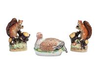 A Pair of Staffordshire Squirrel Figures