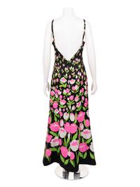 Givenchy Haute Couture Tulip-Print Dress and Cape, 1973