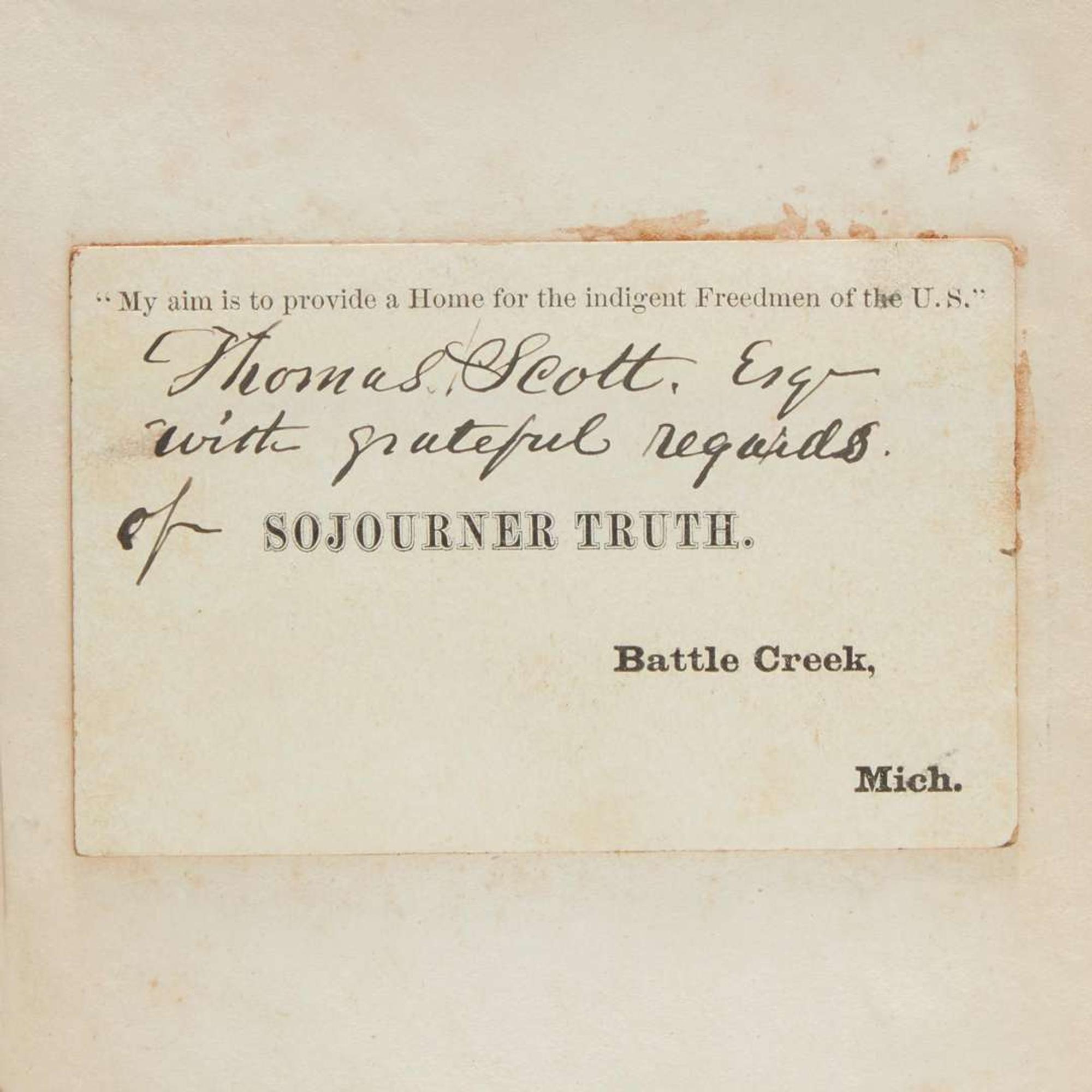 [African-Americana] Truth, Sojourner Narrative of Sojourner Truth...Labors and Correspondence, Drawn from Her "Book of Life."