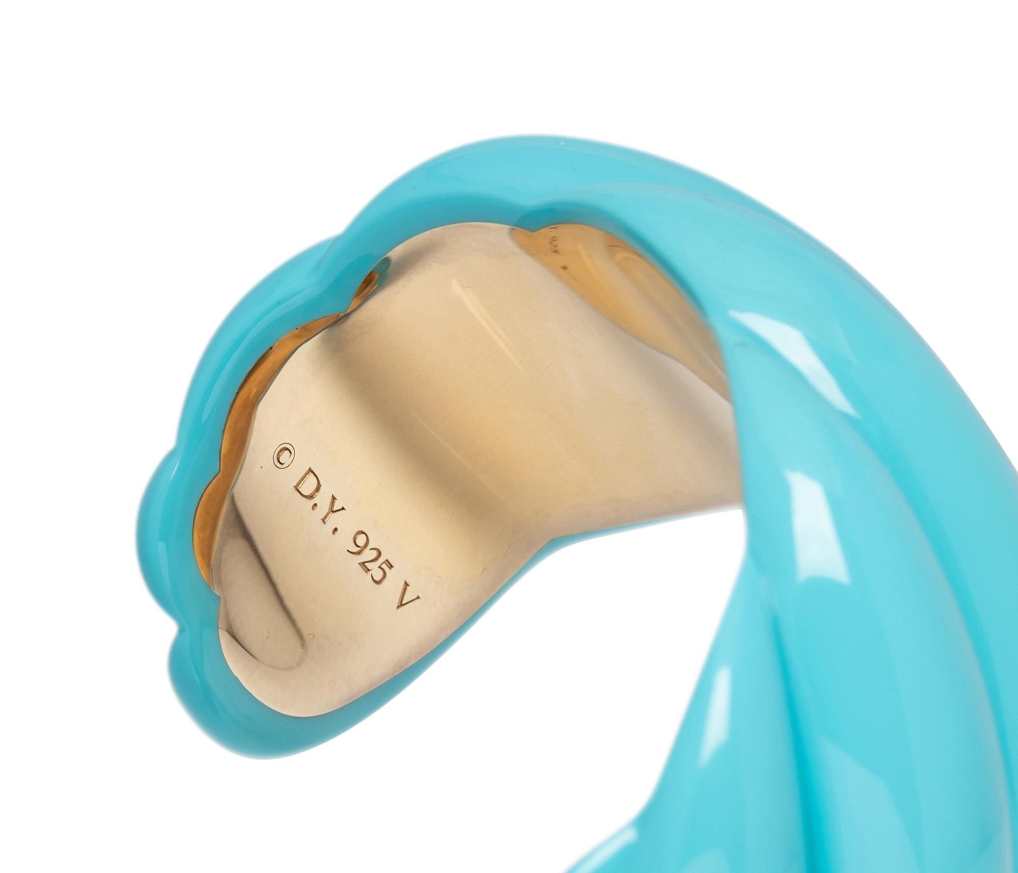 DAVID YURMAN, BLUE RESIN CUFF BRACELET