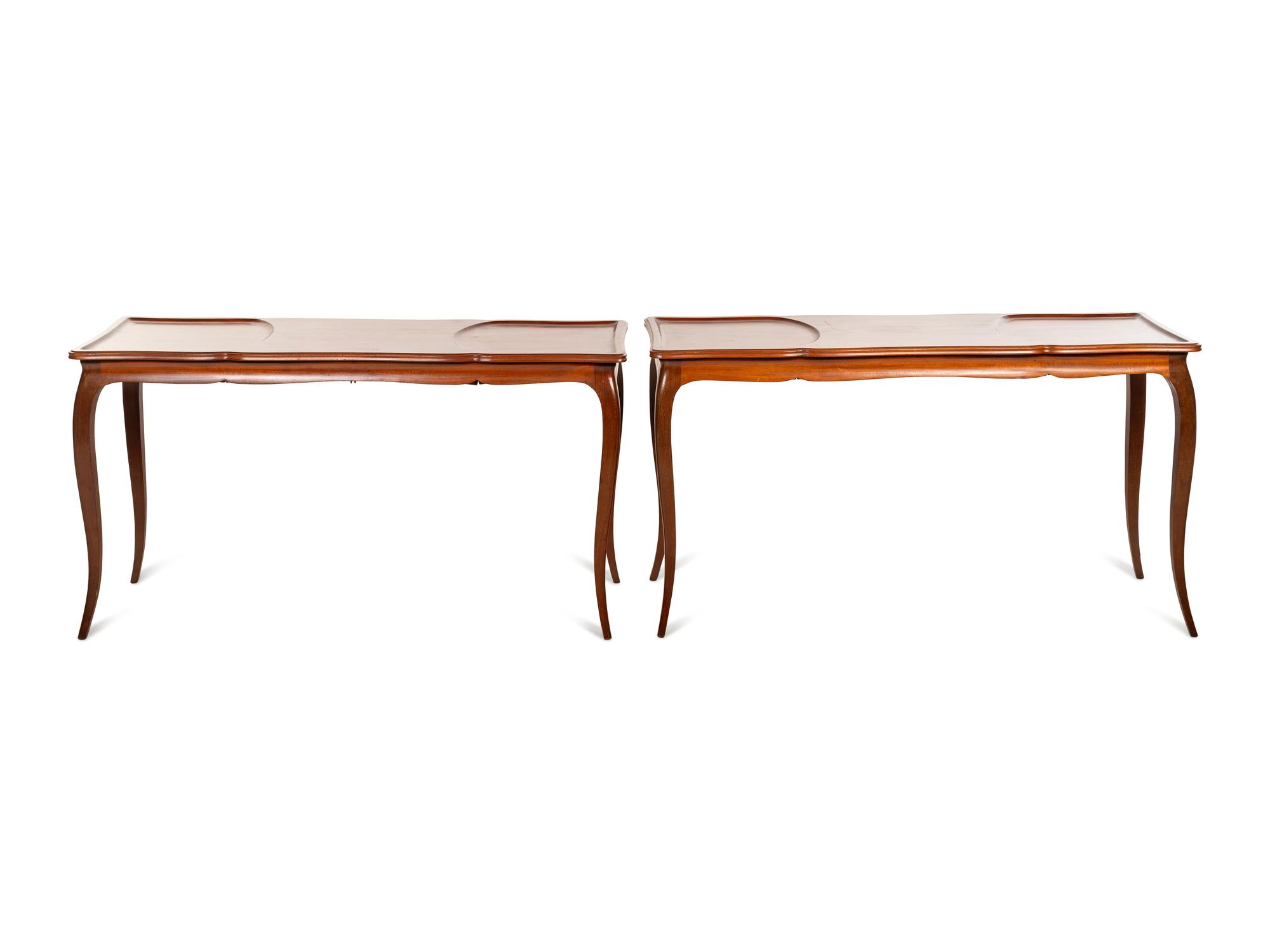 A Pair of Louis XV Mahogany Writing Tables