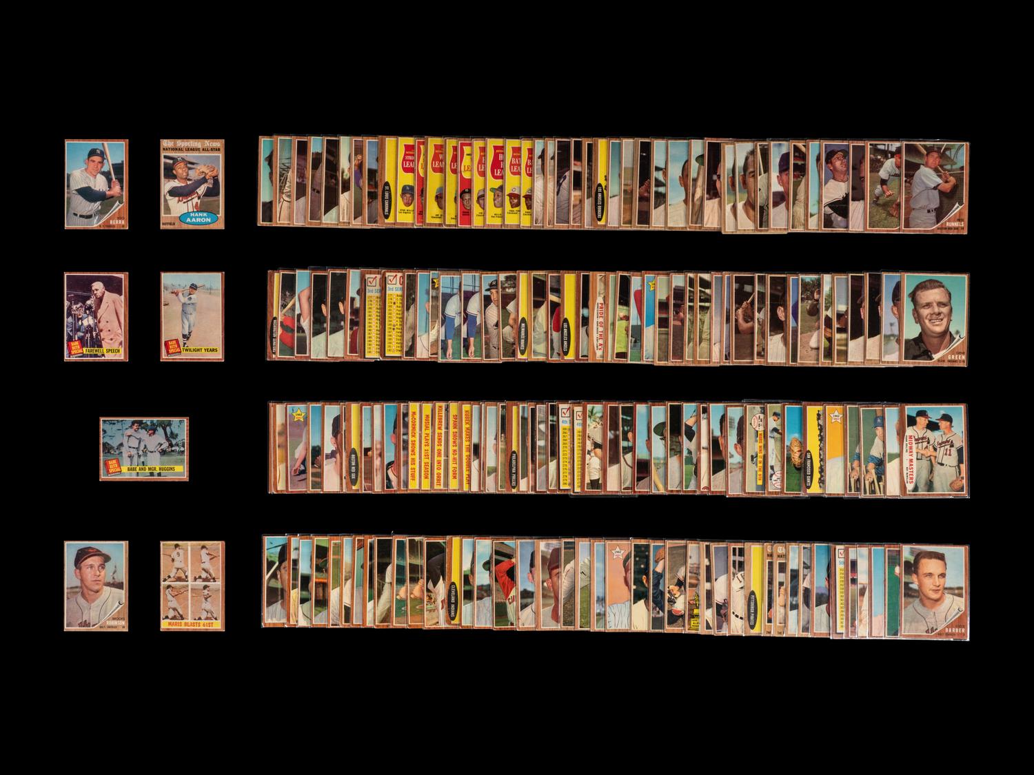 A Shoebox Collection of Over 175 1962 Topps Baseball Cards Including Multiple Hall of Famers,