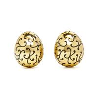 ELIZABETH GAGE, YELLOW GOLD AND ENAMEL CLIP EARRINGS