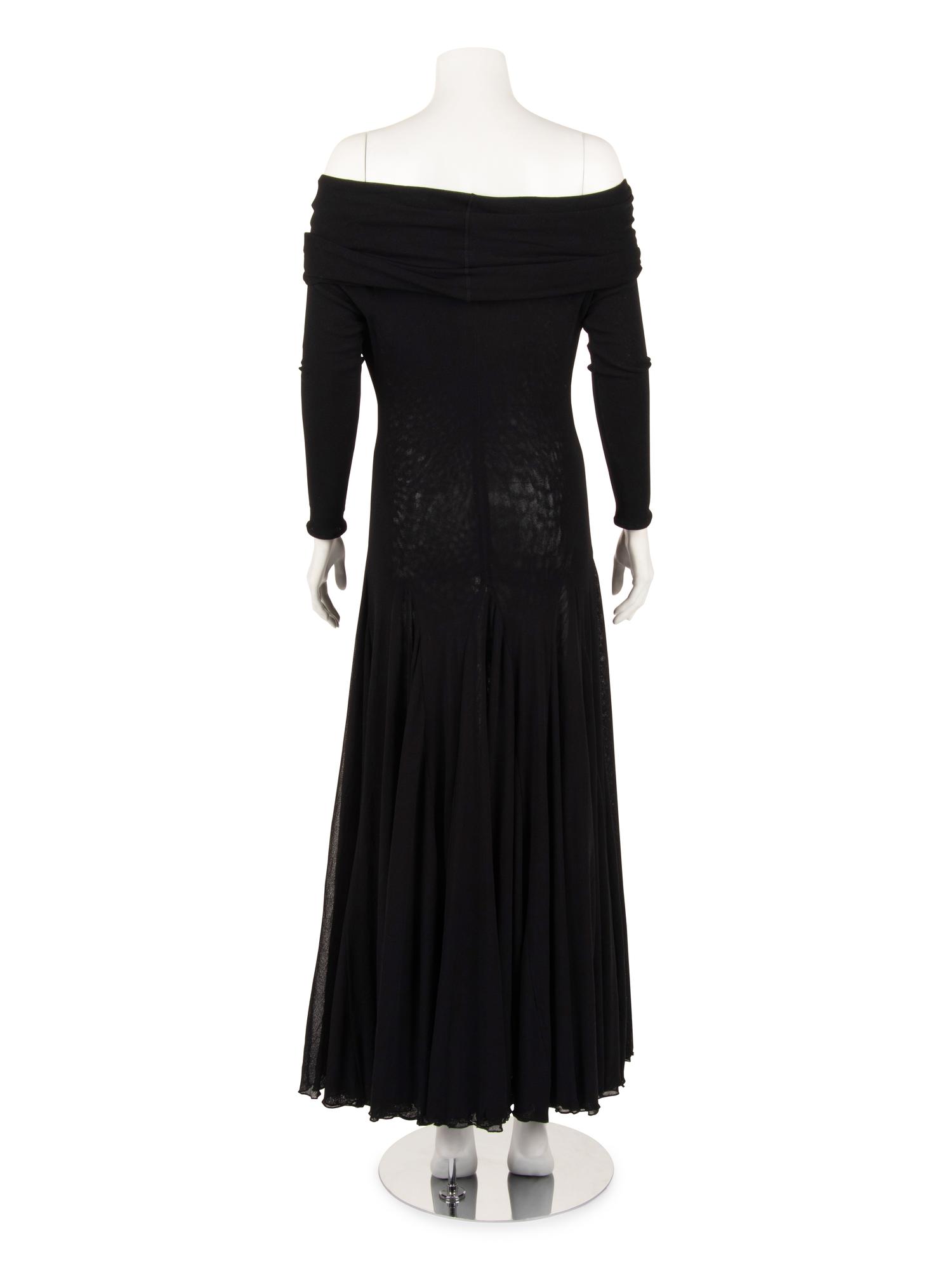 Giorgio di Sant'Angelo Knit Mesh Cowl Neck Dress, 1980s