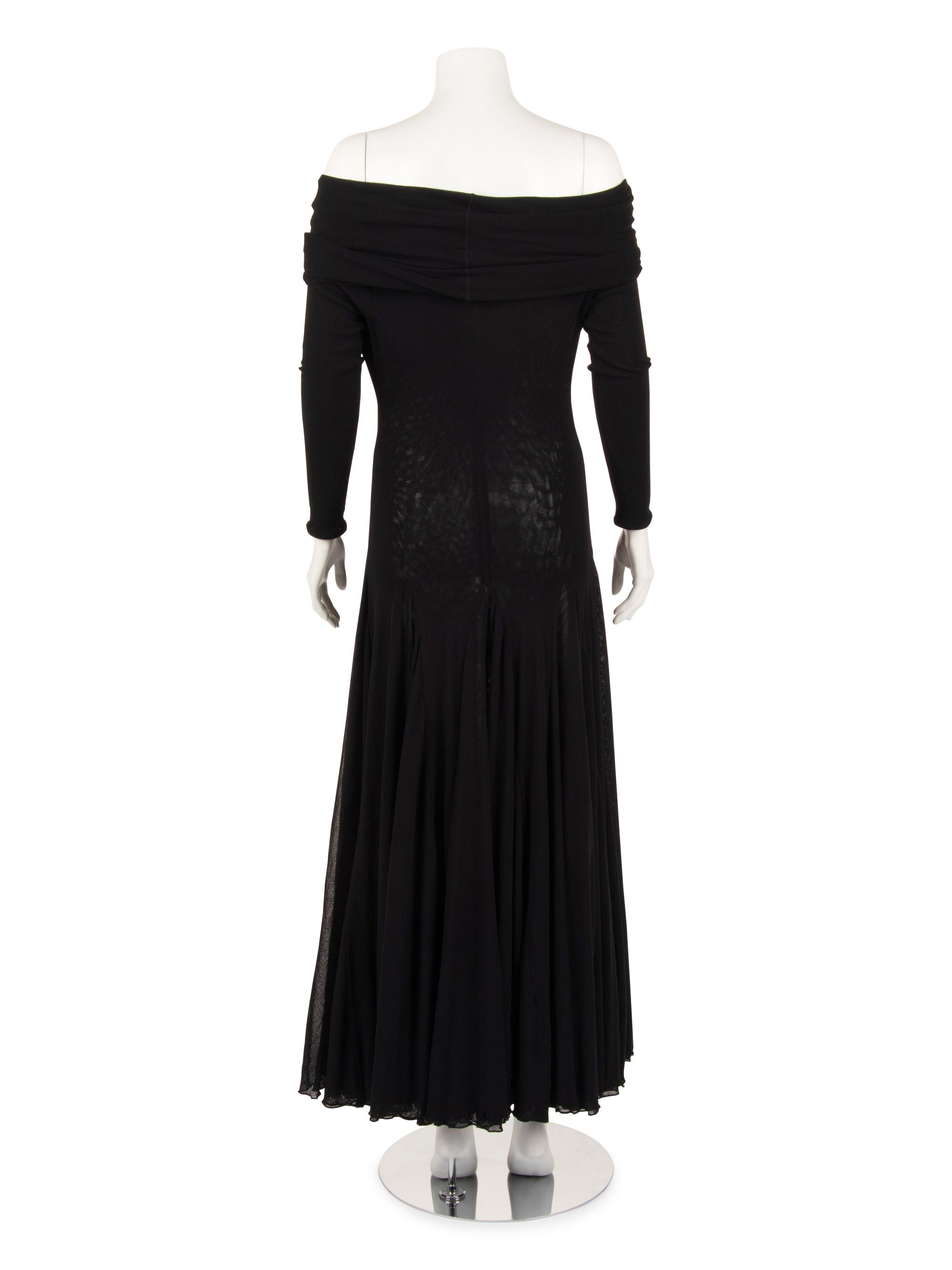 Giorgio di Sant'Angelo Knit Mesh Cowl Neck Dress, 1980s