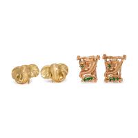 COLLECTION OF YELLOW GOLD CUFFLINKS