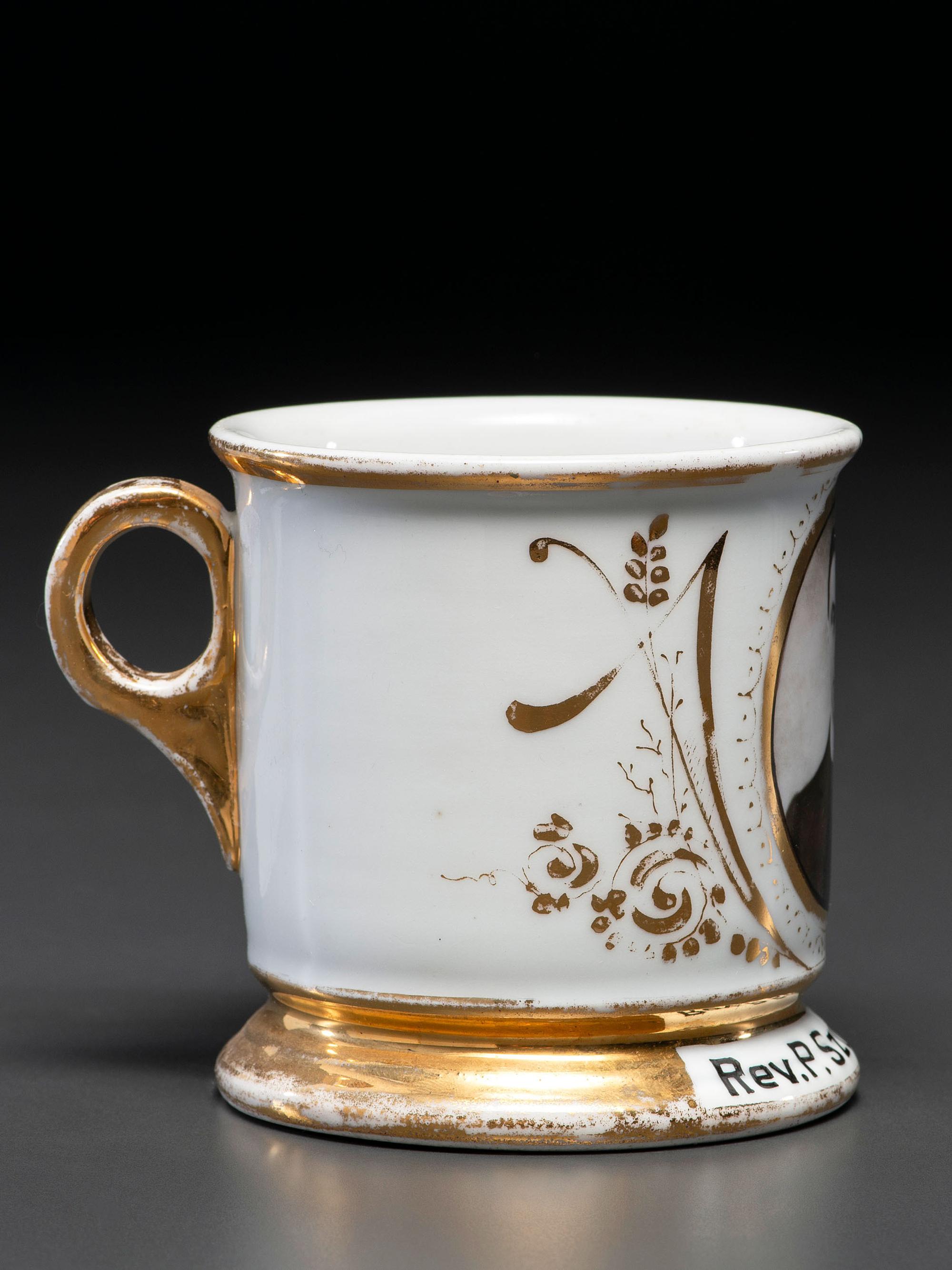 A Reverend's Photographic Transfer Porcelain Occupational Shaving Mug