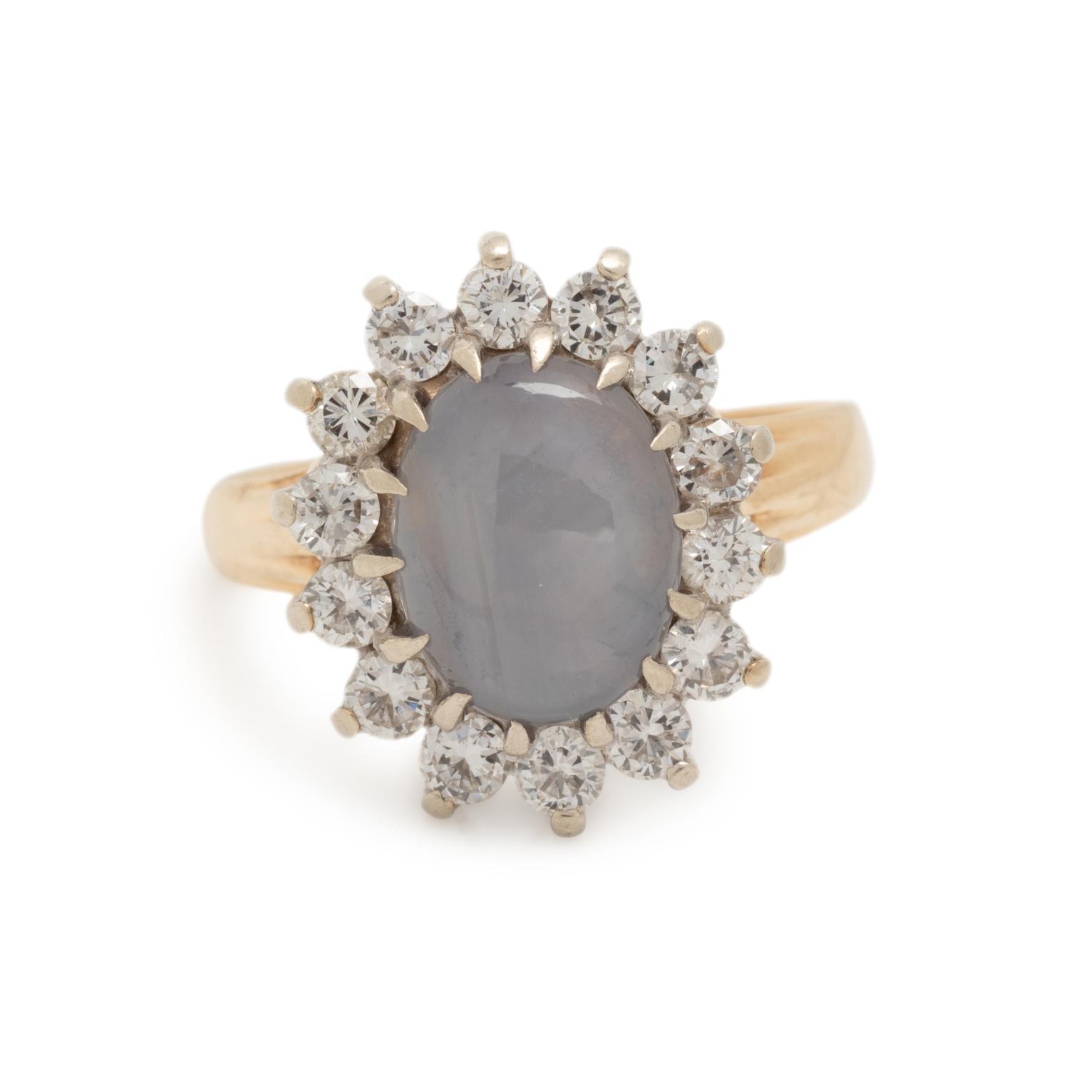 STAR SAPPHIRE AND DIAMOND RING