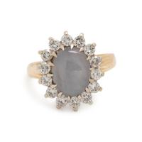 STAR SAPPHIRE AND DIAMOND RING