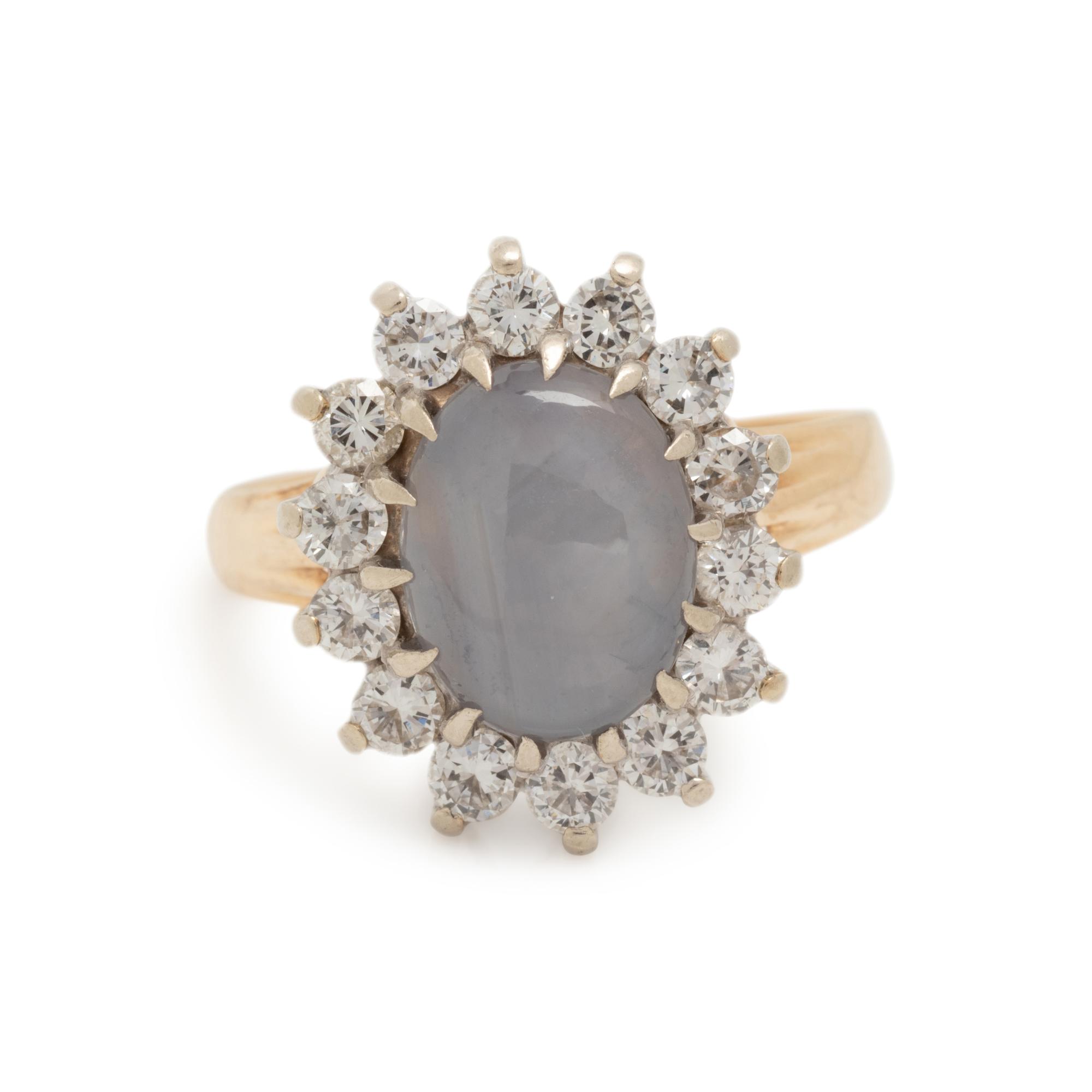 STAR SAPPHIRE AND DIAMOND RING
