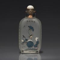 A Chinese Interior-Painted Glass Snuff Bottle, Ma Shaoxuan, 1904 — 1904年 馬少宣作玻璃內畫連科及第圖配詩文鼻煙壺