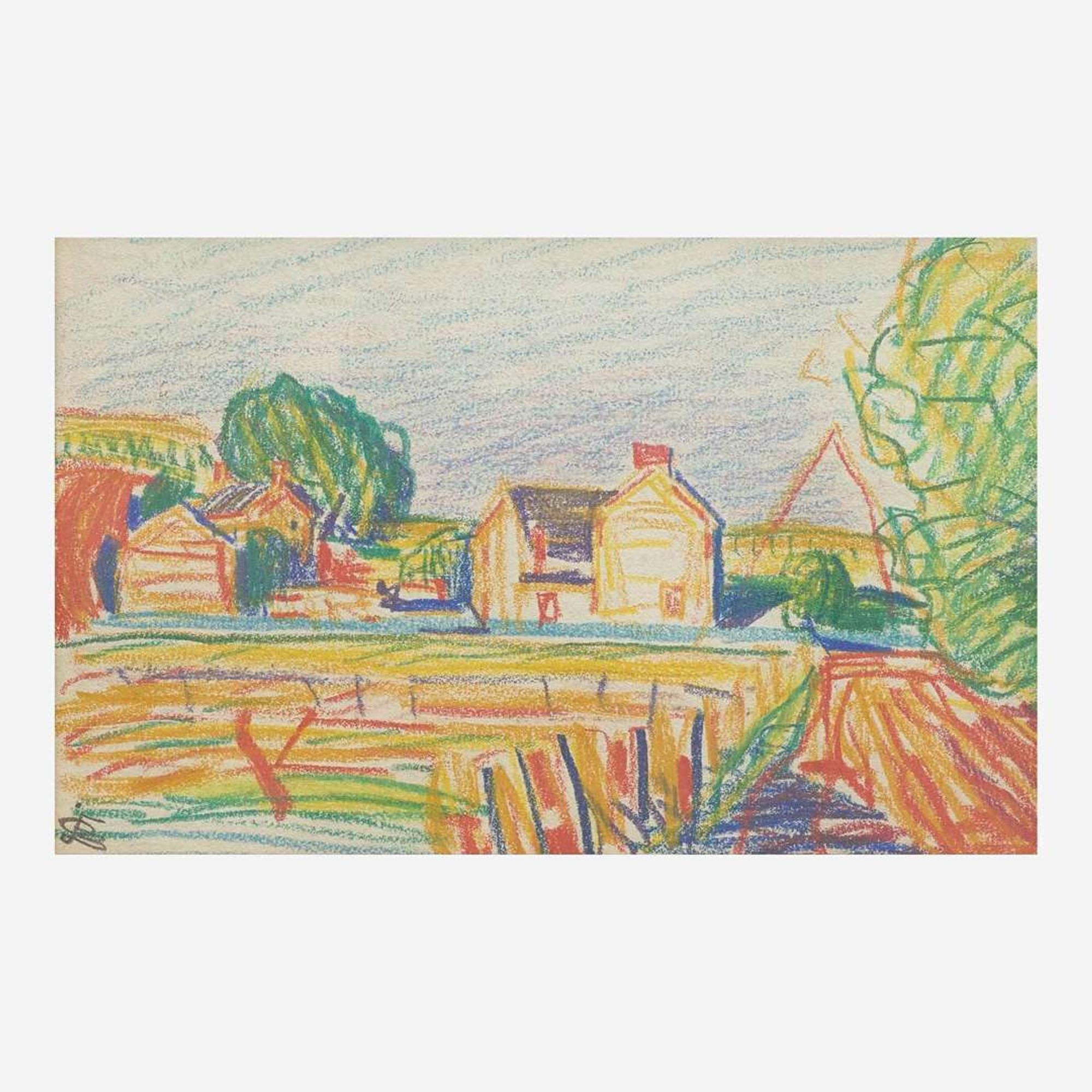 Oscar Florianus Bluemner (American, 1867-1938) Farm Scene
