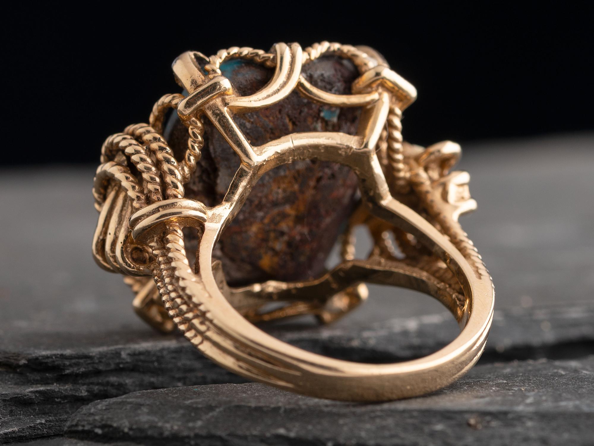 Southwestern-style 14K Gold and Turquoise Ring