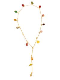 Gold Tone and Enamel Charm Necklace, 1990-2000s