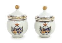 A Pair of Chinese Export Armorial Soup Plates Diameter of soup plate 9 1/4 inches. — MID-18TH CENTURY