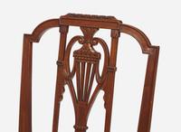 An assembled set of eight Federal mahogany pedestal-back side chairs, Philadelphia, PA, or New York, NY, circa 1800