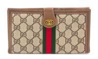 A Gucci Monogram Canvas Wallet, 7.5" x 4.5".