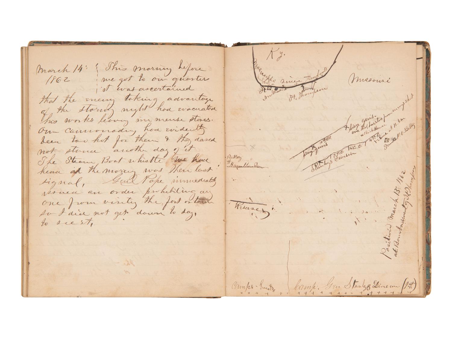 JACKSON, Col. Oscar L. (1840-1920). Five journals, incl. descriptions of Oscar L. Jackson's political activism during the 1860 campaign and his service with 63rd OVI, with campaign broadside noting Jackson as a speaker.