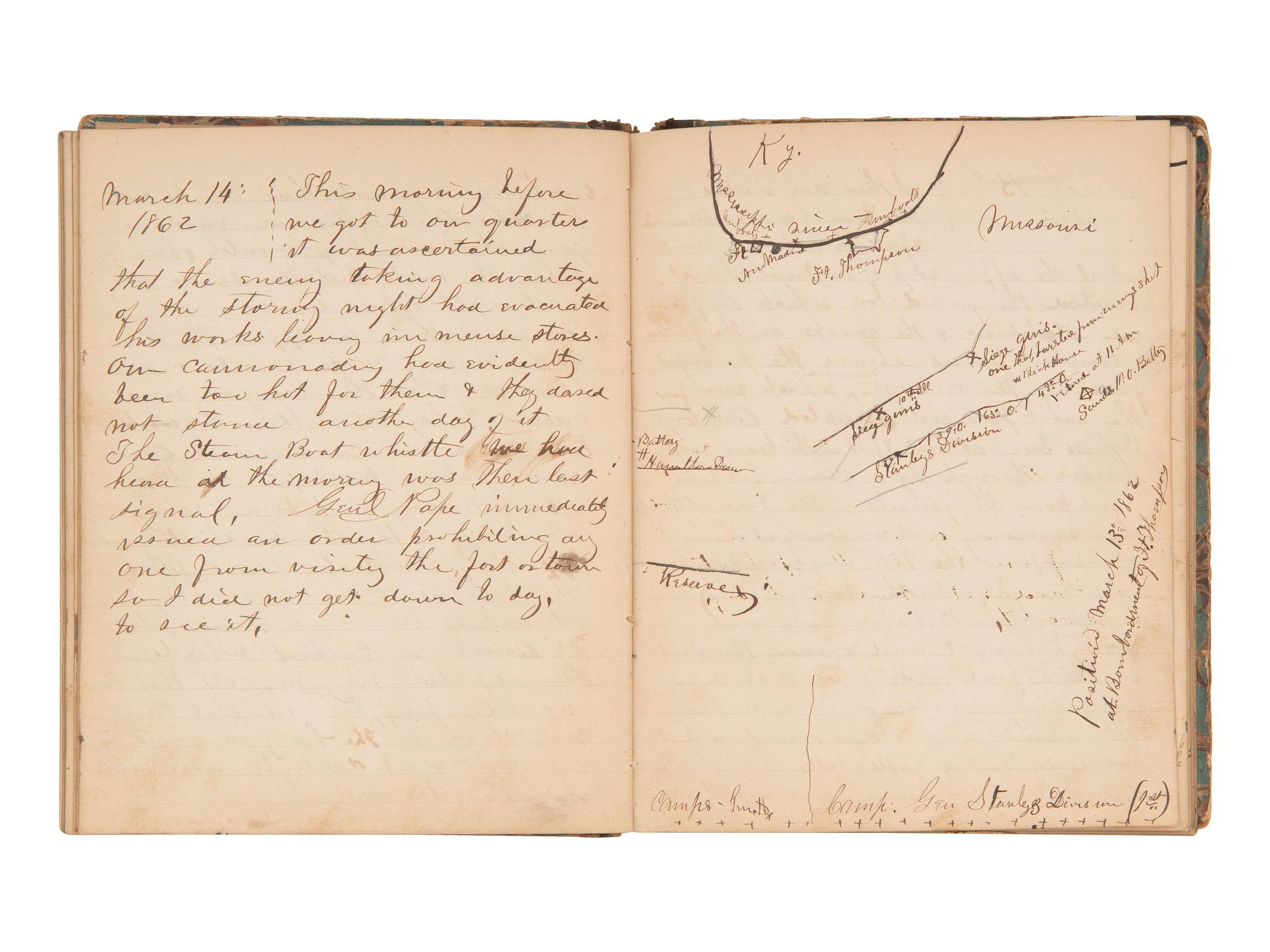 JACKSON, Col. Oscar L. (1840-1920). Five journals, incl. descriptions of Oscar L. Jackson's political activism during the 1860 campaign and his service with 63rd OVI, with campaign broadside noting Jackson as a speaker.