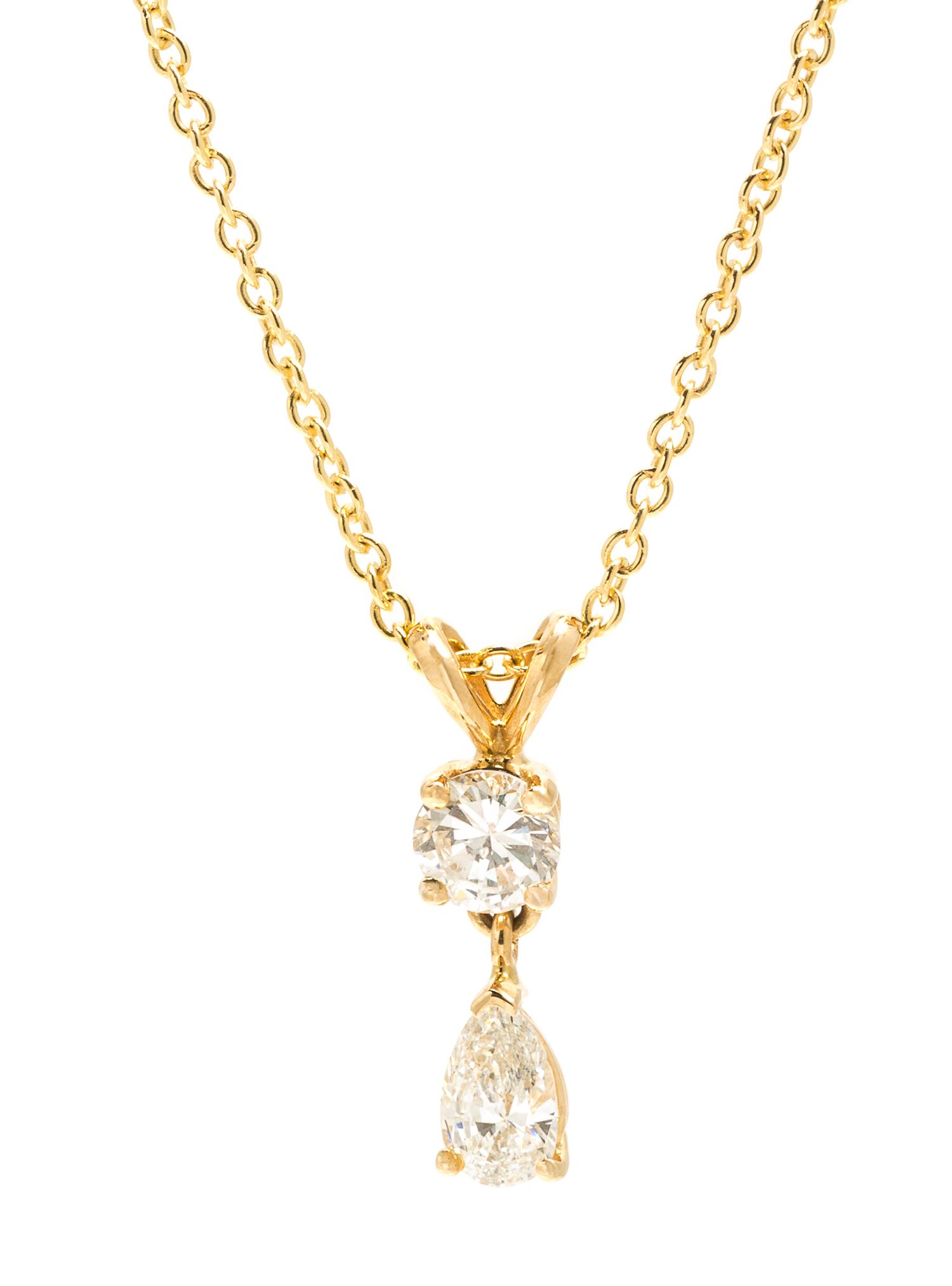 A Yellow Gold and Diamond Pendant, 2.00 dwts.