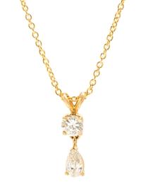 A Yellow Gold and Diamond Pendant, 2.00 dwts.