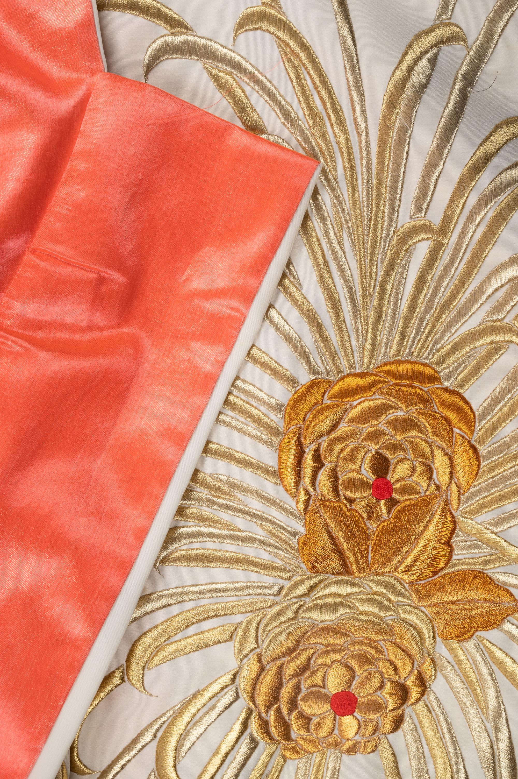 Two Embroidered Silk Robes, Furisode