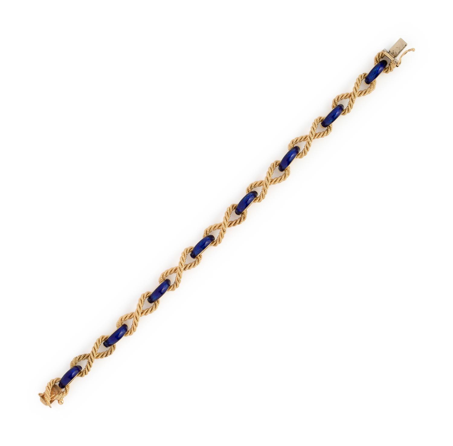 YELLOW GOLD AND ENAMEL BRACELET