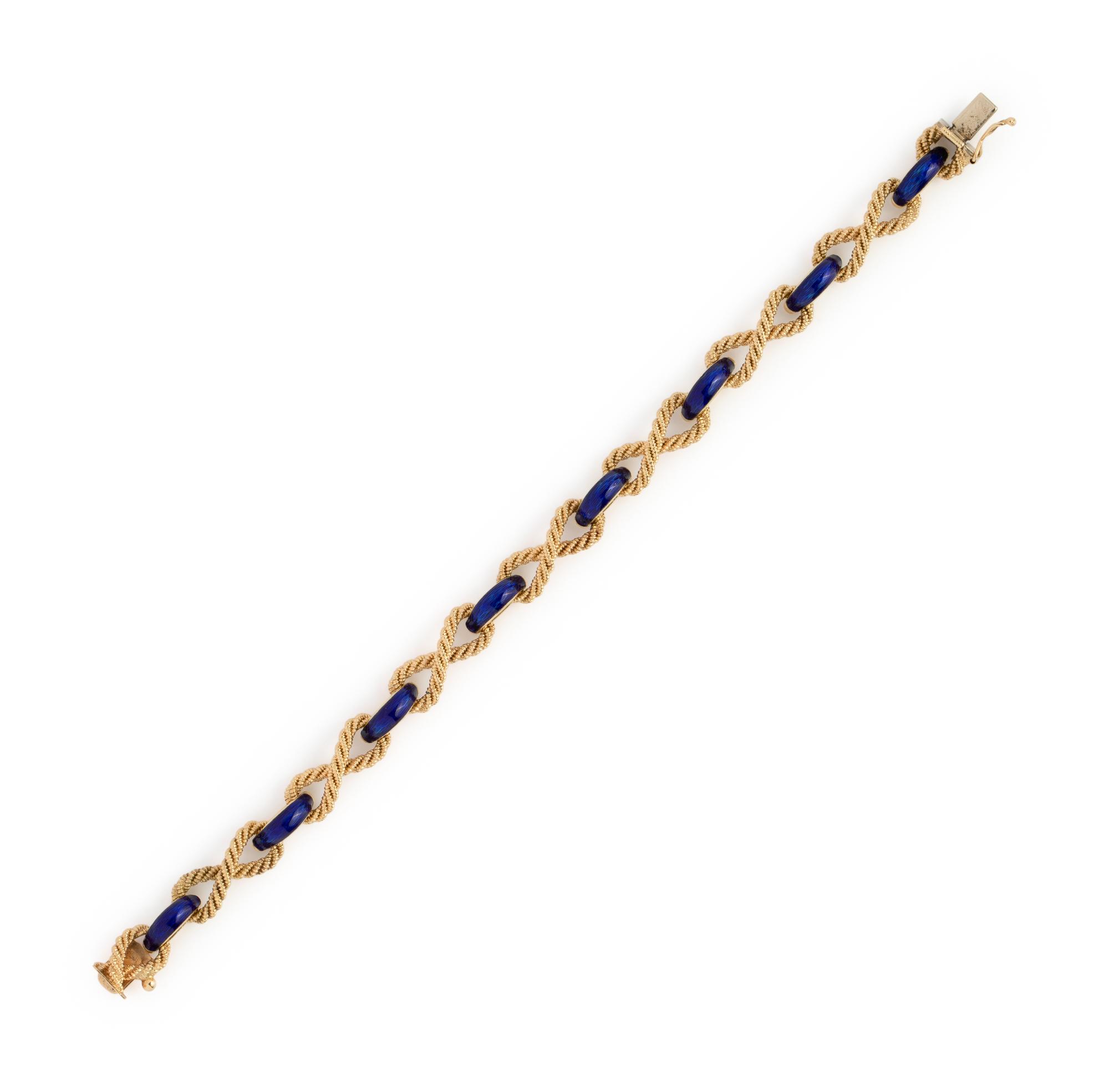 YELLOW GOLD AND ENAMEL BRACELET