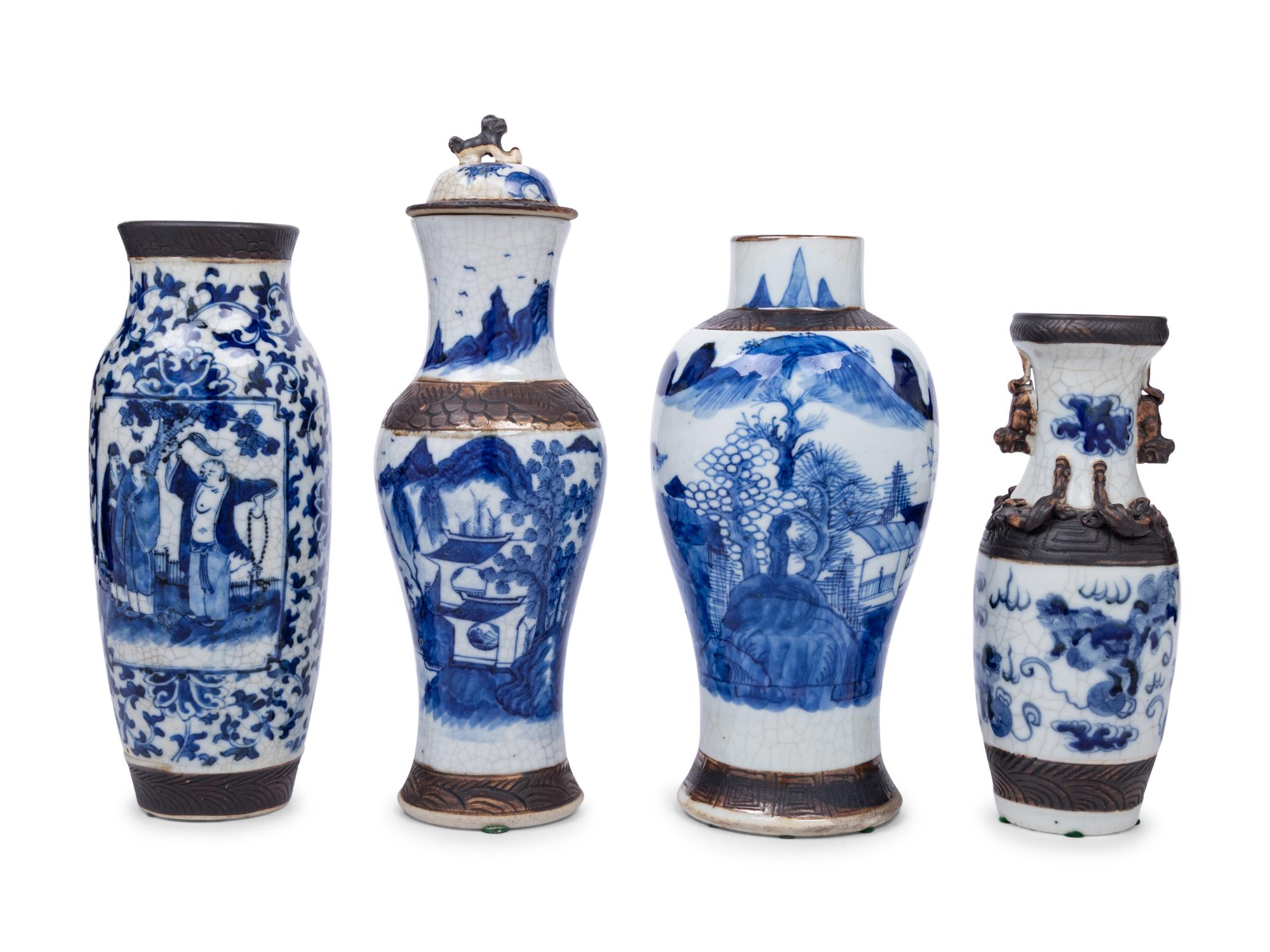 Four Chinese Iron-Decorated Porcelain Vases